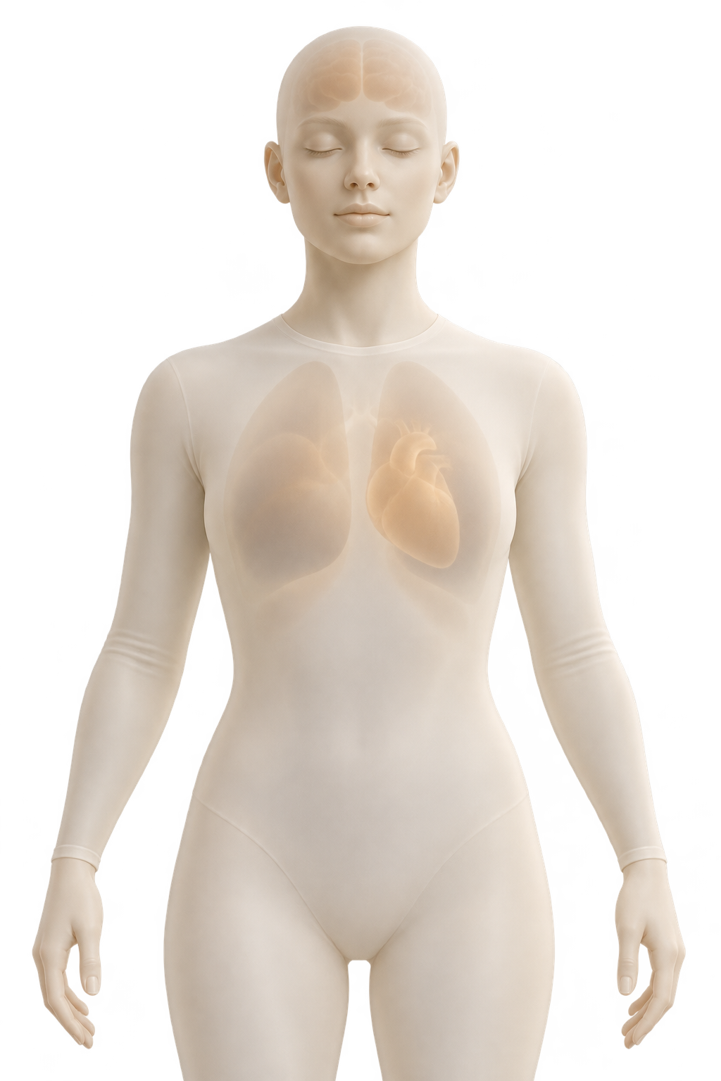 A translucent human concept figure used to explore records within one personal life model
